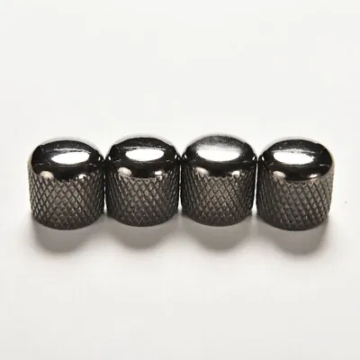 4pcs Black Metal Dome Volume Tone Control Knob For Electric Push-on Guitar • £6.53