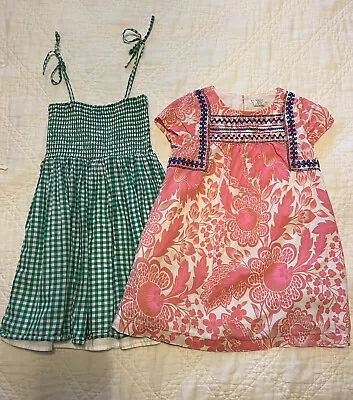 J. Crew Crewcuts Dress Lot 5 Green Gingham Tie Shoulder Pink Floral Smocked • $19.99