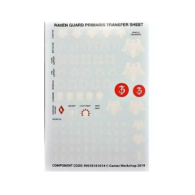 Space Marine RAVEN GUARD Primaris Transfer / Decal Sheet 40K • $12.99