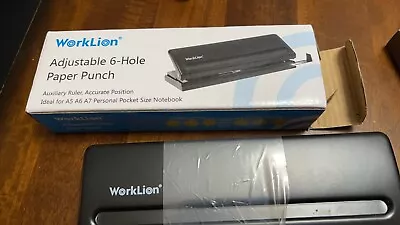 WORKLION Adjustable 6 Hole Punch: Metal Six Hole Puncher For Planners And 6-Ring • $25