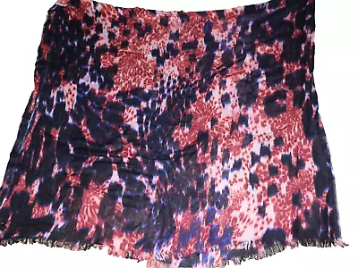 Mulberry Navy Blue / Pink Pattern Oblong  Scarf / Pashmina    77''X 45'' • £24.87
