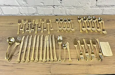 FB Rogers - American Chippendale Gold Plated Flatware Set Svc For 8 53pc • $50