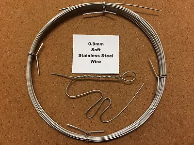 £1.79 • Buy 0.9mm X 10m 20 SWG SOFT Annealed Stainless Steel Wire Locking Safety Sculpting