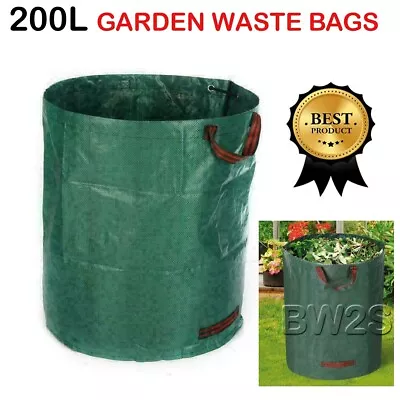 £7.39 • Buy Garden Waste Bags Large Heavy Duty Refuse Sacks With Handles 200 Litres 58Cm