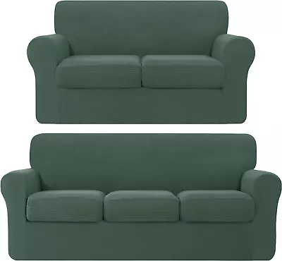 3 Pieces Stretch Loveseat Sofa Cover Bandles 4 Pieces Stretch Sofa Cover Washab • $131.38