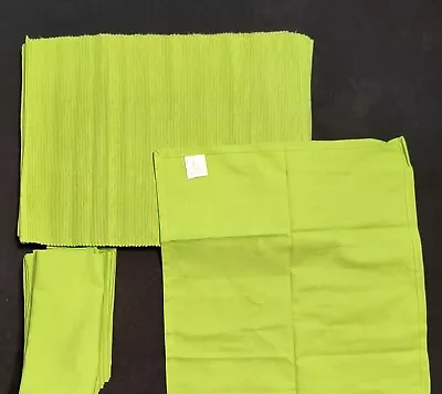 Set Of 23 Pieces 12 Place Mats 11  Napkins Lime Green  • $29.99