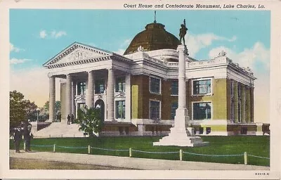 Lake Charles LA Confederate Monument Civil War Court House 1925 Louisiana • $3.49