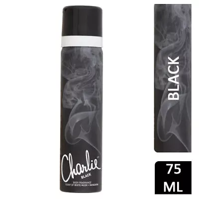 CHARLIE Black Perfumed Body Spray Deodorant 75ml - Choose Pack • £5.65