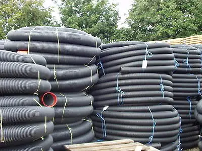 Perforated Pipe Coil For Tree Planting Drainage 60mm X 50metre Land Drain • £95