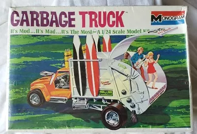 Monogram Garbage Truck Model Kit #6739 0225 Vintage 1968 Factory Sealed Rare! • $53.10