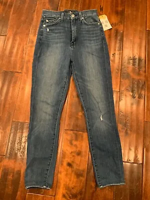 7 For All Mankind Blue “Aubrey” Distressed Skinny Jeans Size 24 • $25.60