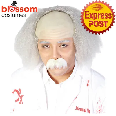 TM76 Mad Scientist Wig Einstein Men's Halloween White Afro Costume Accessory • $12.84