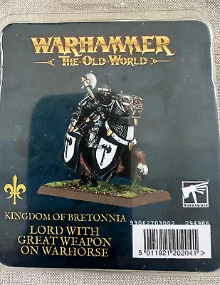 Mounted Bretonnian Lord With Great  Weapon On Warhorse Warhammer Old World • £49.99