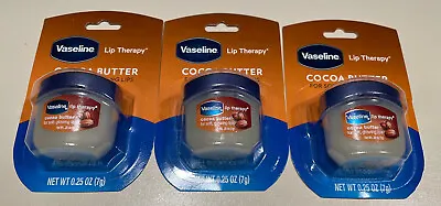 3 Vaseline Lip Therapy Lip Balm Mini Cocoa Butter  0.25 Oz Each • $11.99