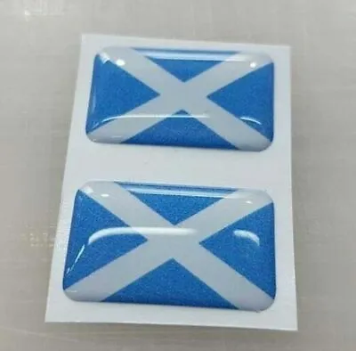 Scotland Flag Domed Gel Stickers Saltire Cross Car Vinyl Universal Decal 25mm X2 • £2.99