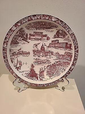 Vernon Kilns Pottery Wisconsin Collector State Plate~maroon • $14