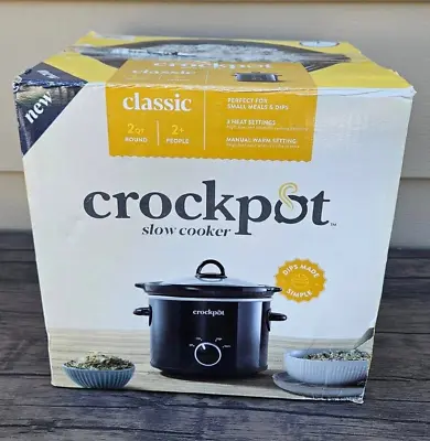 Crockpot 2-Quart Small Black Classic Slow Cooker (NEW BOX HAS OUTER WEAR) C3 • $24.99