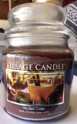 Village Candle Mulled Cider 13.75 Oz Glass Jar Scented Candle Yankee Candle • $5.99