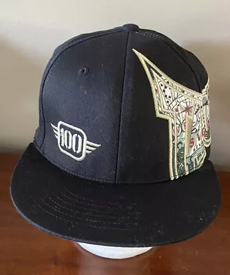 Las Vegas Black Fitted Flat Bill Hat Cap - Size L/XL - Tap Out - 100 - 7/11 • $13.99