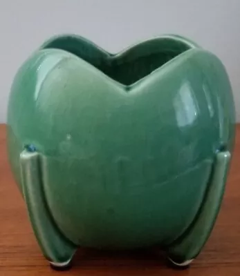 Nelson McCOY Green Orb Vase Vintage 1930-40s 4  Tulip Ball Planter. Beautiful! • $39.99