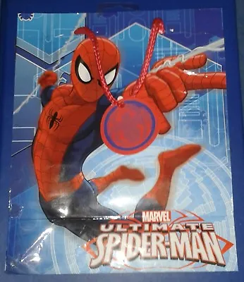 2015 *** SPIDER-MAN GIFT BAG ROPE HANDLES With TAG ** 26 X 21 Cm MARVEL GEMMA • £2.99