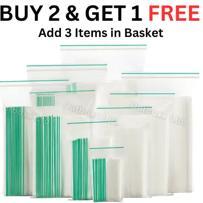 100 X Small Clear Plastic Bags Baggy Grip Self Seal Resealable Zip Lock New Bag • £2.99