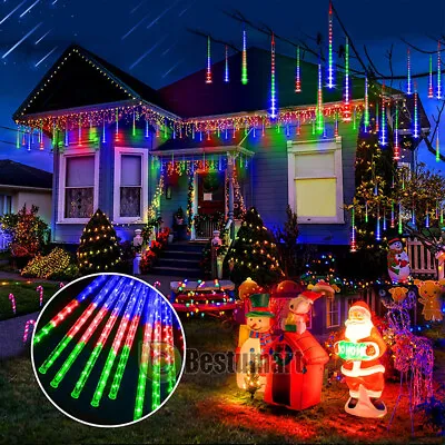 Meteoros Lluvia Luces LED De Arbol Navidad Decoracion Para Exterior Impermeable • $12.93