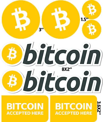 BITCOIN CRYPTO Cryptocurrency Stickers Logo Die-Cut Vinyl LAPTOP CAR TRUCK DECAL • $17.08