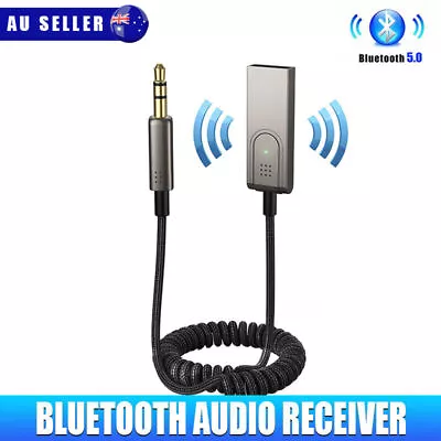 Wireless Bluetooth 5.0 Receiver Dongle Car AUX 3.5mm Adapter Cable Hot AU • $12.99