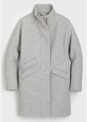 J.Crew $350 Cocoon Coat Stadium Cloth Wool Size 14 Grey G8447 • $175
