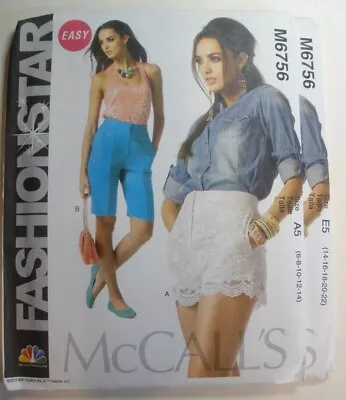 McCall's Sewing Pattern M6756 Misses' Shorts Bermuda 2 Lengths 6-14 Or 14-22 • $8.50