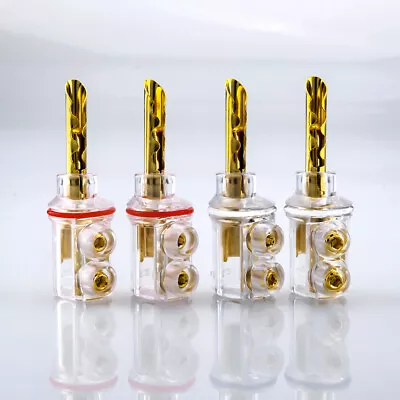 BFA Z Type Locking Banana Plug 24 K Gold Plated HiFi Speaker Cable Connector • £7.40