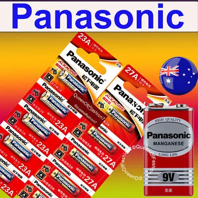 $138.99 • Buy Genuine Panasonic 27A/23A12V 9V 6F22ND Battery Batteries Garage Car Remote Alarm