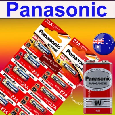 $138.99 • Buy Genuine Panasonic 27A/23A12V 9V 6F22ND Battery Batteries Garage Car Remote Alarm