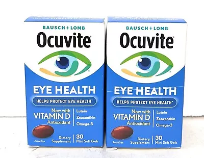 (2 Pack)  BAUSCH + LOMB Ocuvite Eye Health 30 Mini Soft Gels Each. Exp: 07/2024 • $13.95