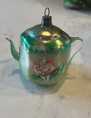 Vintage Teapot Ornament- Hexagon Shape  • $30