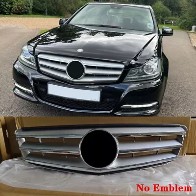 For Mercedes C Class W204 S204 C204 Front Center Grille Radiator Grill Chrome • £63.64