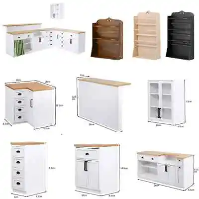 1/6 Scale BJD Miniature Wooden Kitchen Set - Shelf Sink Cabinet Counter Bar • $18.68