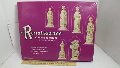 $42.95 • Buy Vintage Renaissance Chessmen Chess Board Set By E. S. Lowe 1950s W/Instructions