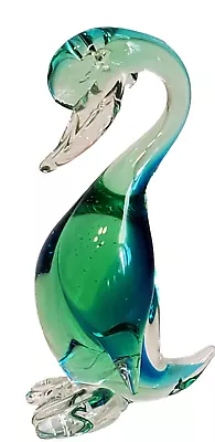 Archimede Seguso Style Murano Glass Green And Blue Duck Figurine Missing Label • $54.99