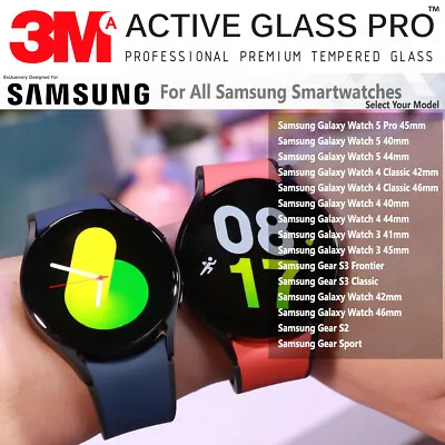 Explosion-proof Samsung Watch Tempered Glass Screen Protectors - 3M Active Glass • $32.95