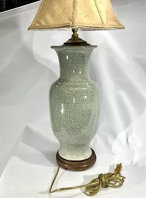 Chinese Green Crackle Glaze Guan Celadon Antique Song Ming Dynasty Vase Lamp • $3700