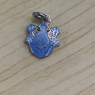 .980 Blue Frog Sterling Silver Jewelry Charm  #tropical #vintage • $34