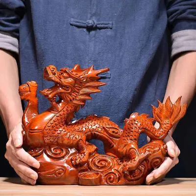 Wooden Chinese Zodiac Dragon Statue For Success & Wealth • $11.64