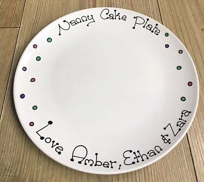 Hand Painted Personalised Side Plate. Customised Cake/biscuit/cheese Plate • £8.50