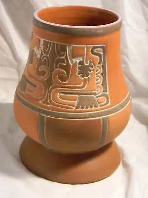 $29.95 • Buy Vintage Mayan Aztec Hand Made Clay Pot Folk Art