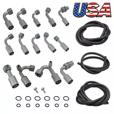 Truck A/C Air Conditioning Ext Length Hoses & Fittings & O-rings Universal Kit • $112.99