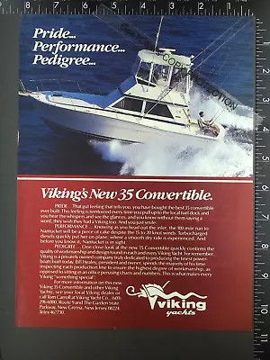 1985 ADVERTISING For Viking 35 Convertible Sport Fishing Motor Yacht Boat • $13.50