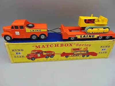 Matchbox K8 Laing Tractor And Transporter Set - Original Vintage Boxed • $142.99