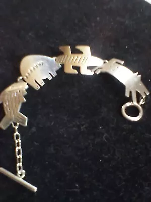 Vintage Signed Sterling Silver Native American Spirit Animal Bracelet • $84.99